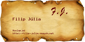Filip Júlia névjegykártya